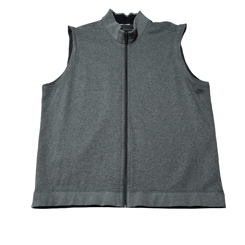 Tommy Bahama Men's Mock Neck Sweater Vest Gray Size 3XL 28x32